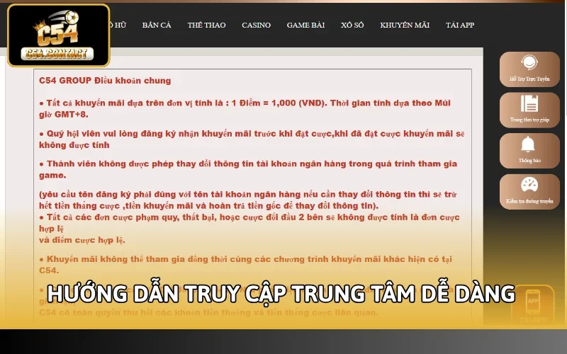 Hướng dẫn truy cập trung tâm dễ dàng